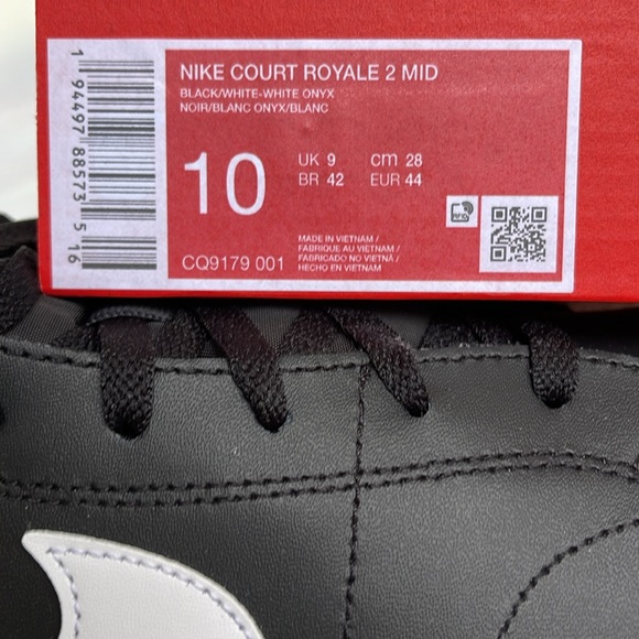 Nike Men’s Court Royale 2 Mid
Black/White Onyx/White
Style CQ9179-001 - Picture 16 of 16